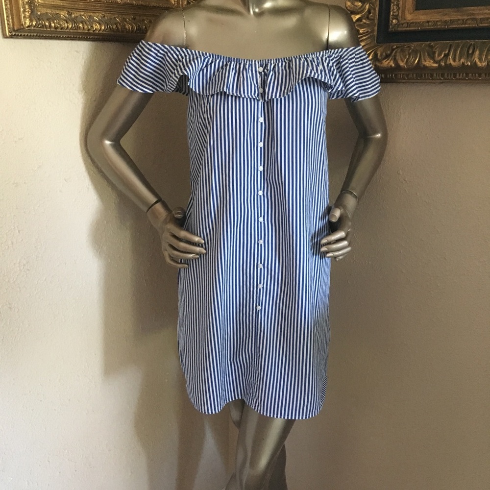 Striped white and blue dress